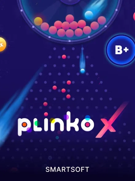 Tablero de Plinko con bolas y multiplicadores en Betsson